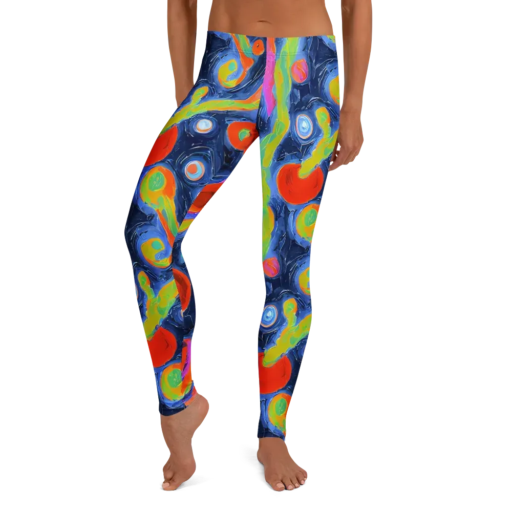 Neon Tidal Pool on Leggings — Front
