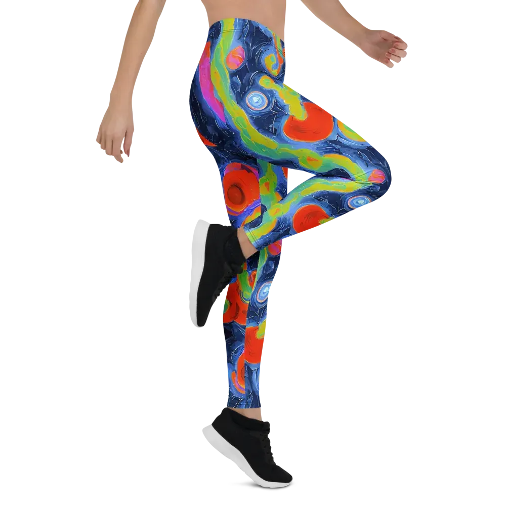 Neon Tidal Pool on Leggings — Right