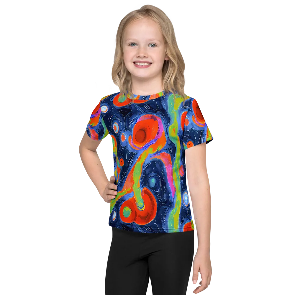 Neon Tidal Pool on Kids Crew Neck T-Shirt — Front