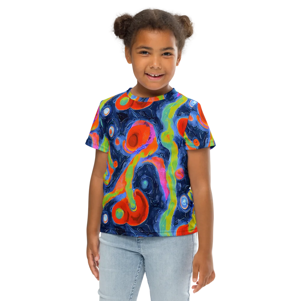 Neon Tidal Pool on Kids Crew Neck T-Shirt — Front