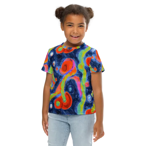Neon Tidal Pool on a Kids Crew Neck T-Shirt