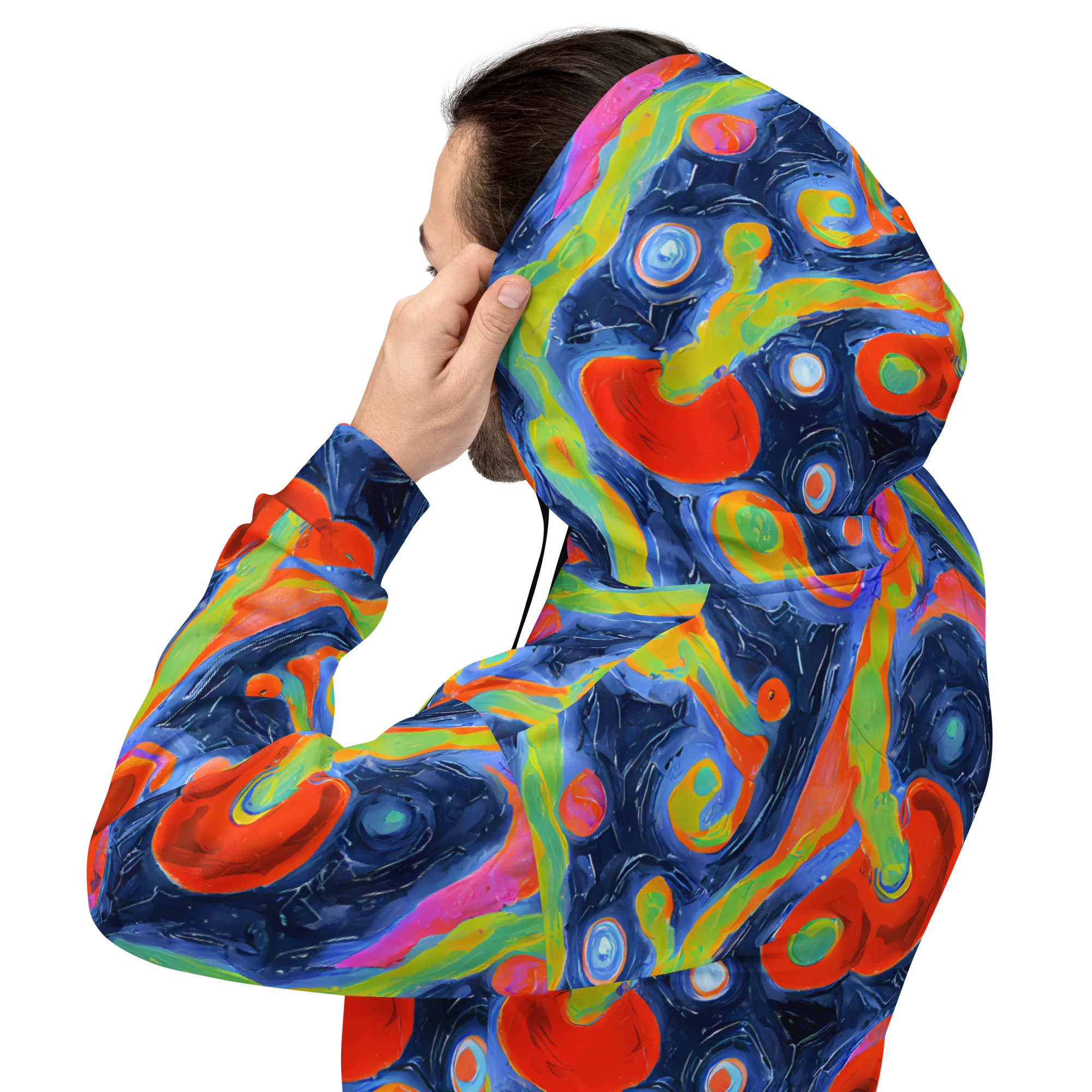 Neon Tidal Pool on Hoodie — Back