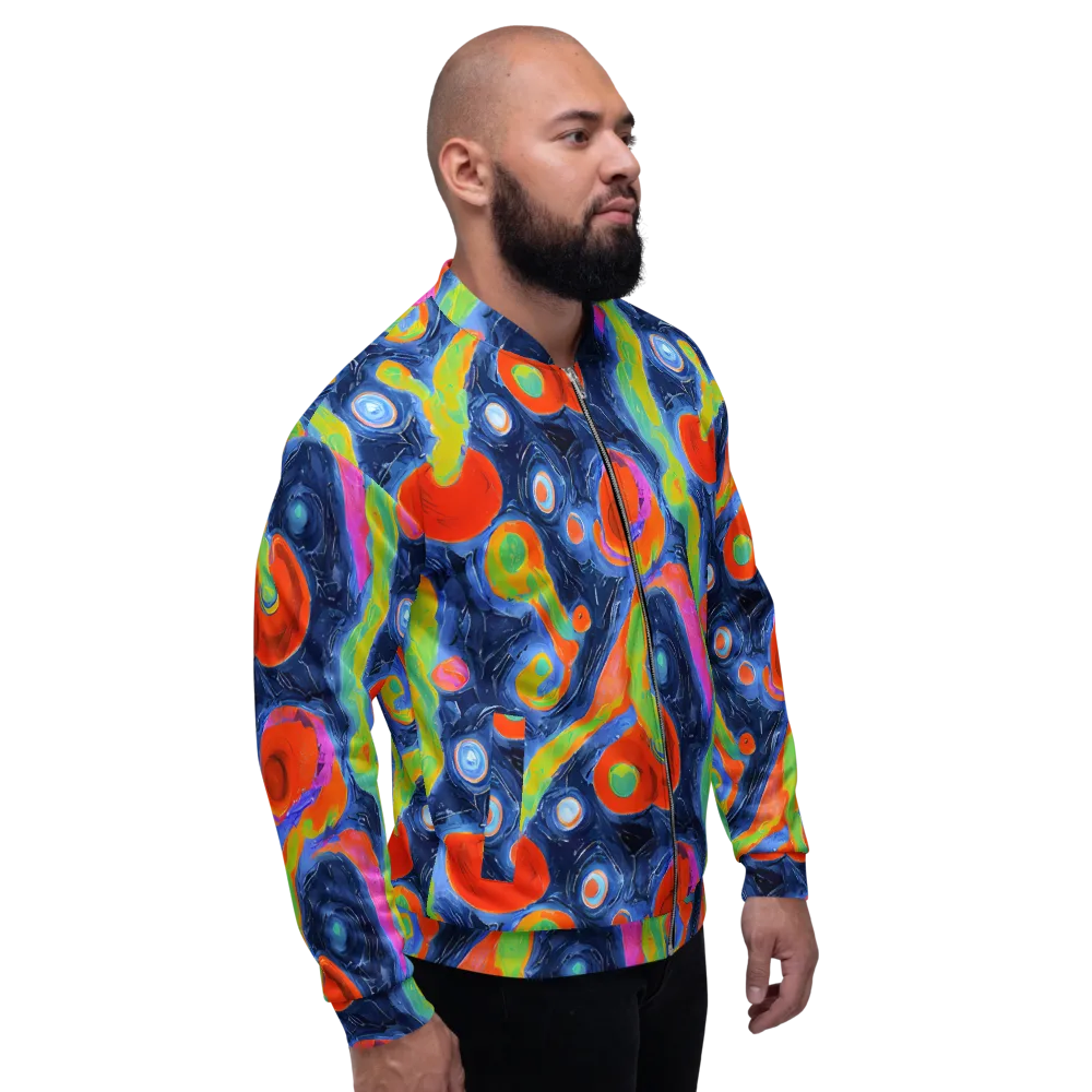 Neon Tidal Pool on Bomber Jacket — Right