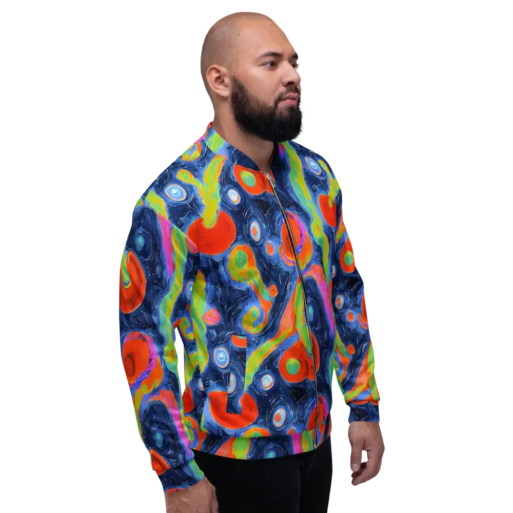 Neon Tidal Pool on Bomber Jacket — Right