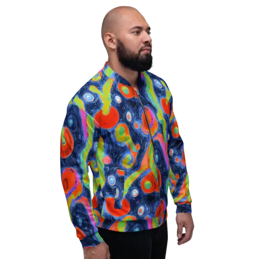 Neon Tidal Pool on a Bomber Jacket