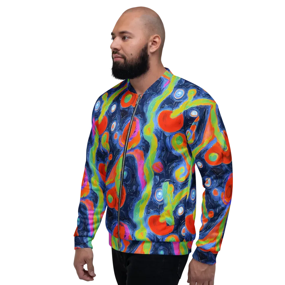 Neon Tidal Pool on Bomber Jacket — Left