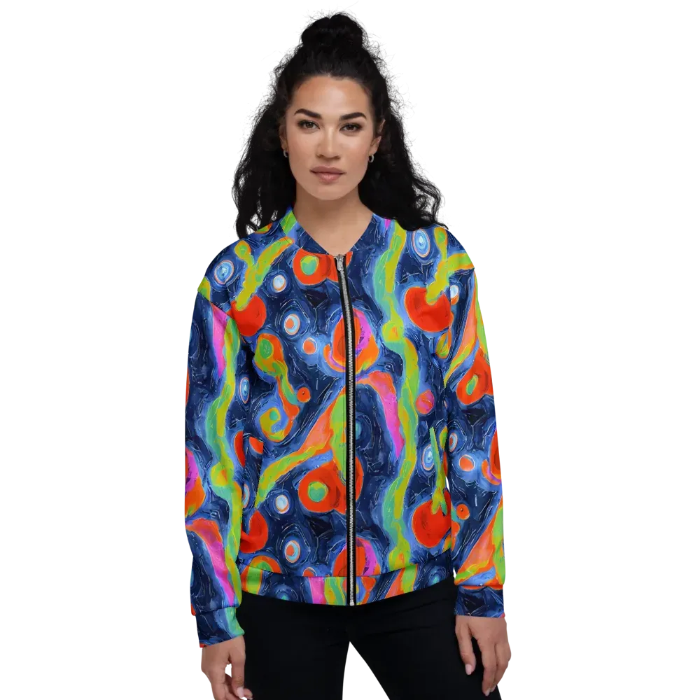 Neon Tidal Pool on Bomber Jacket — Front