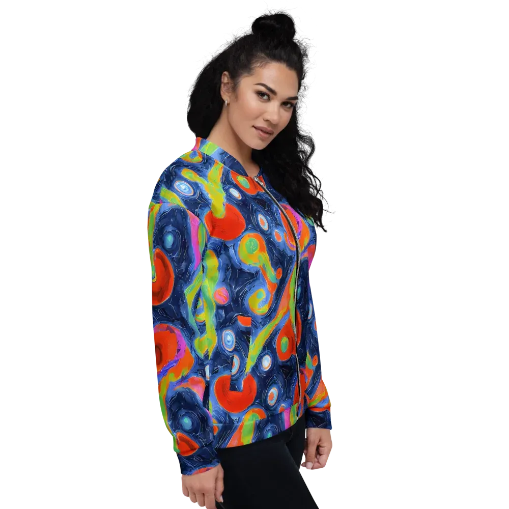 Neon Tidal Pool on Bomber Jacket — Right