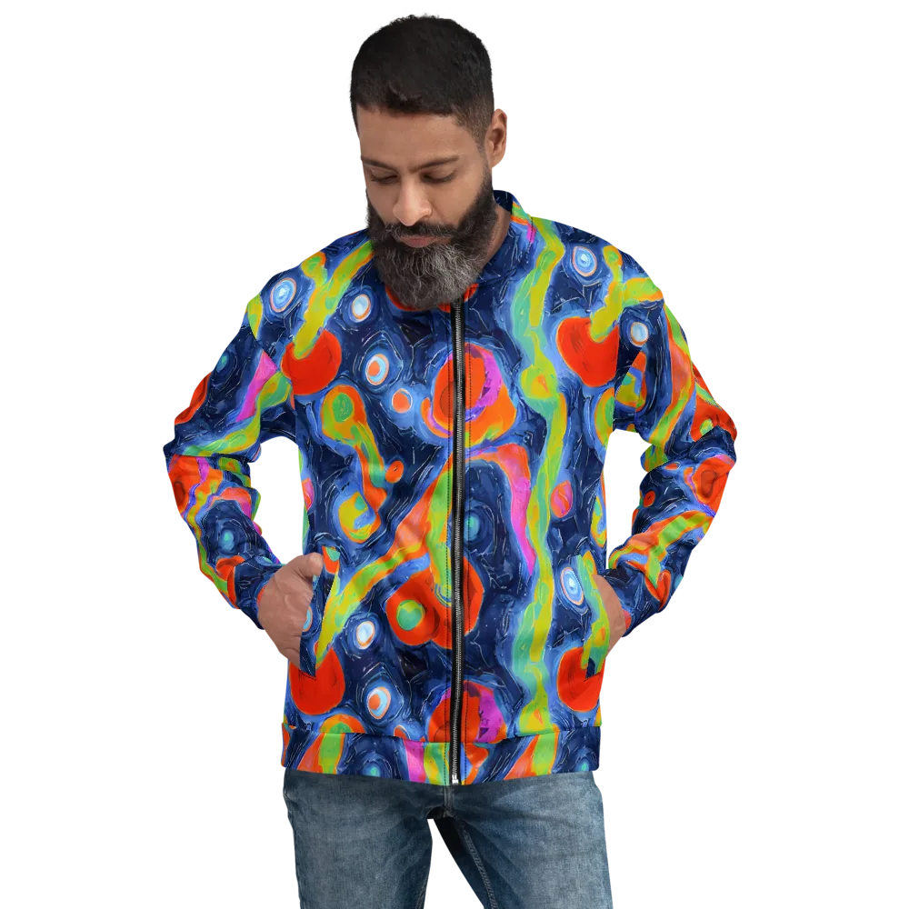 Neon Tidal Pool on Bomber Jacket — Front