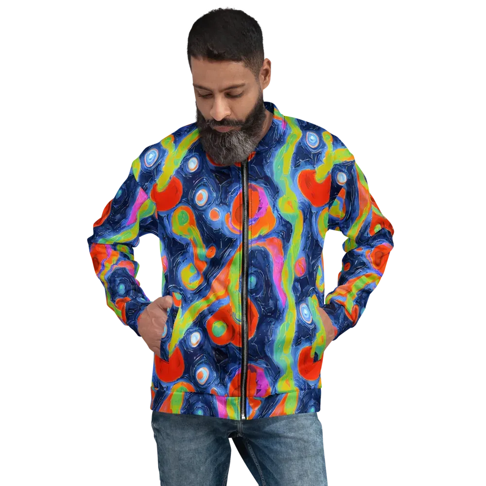 Neon Tidal Pool on Bomber Jacket — Front