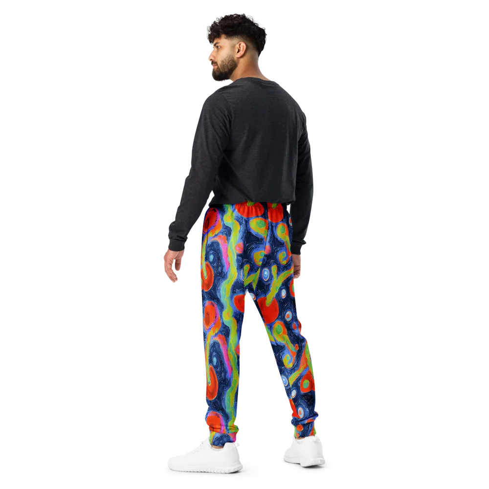 Neon Tidal Pool on Men's Joggers — Back