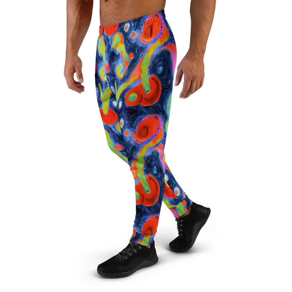 Neon Tidal Pool on Men's Joggers — Left