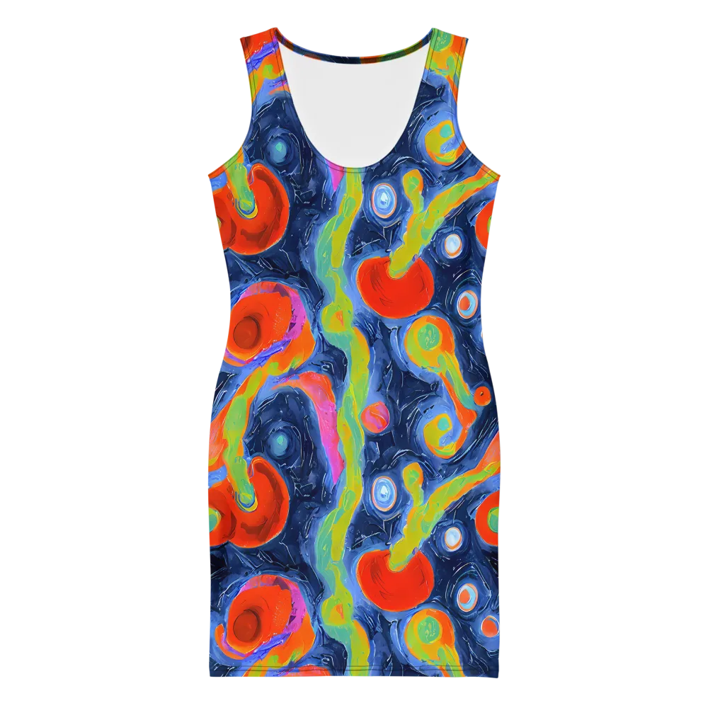 Neon Tidal Pool on Bodycon Dress — Front