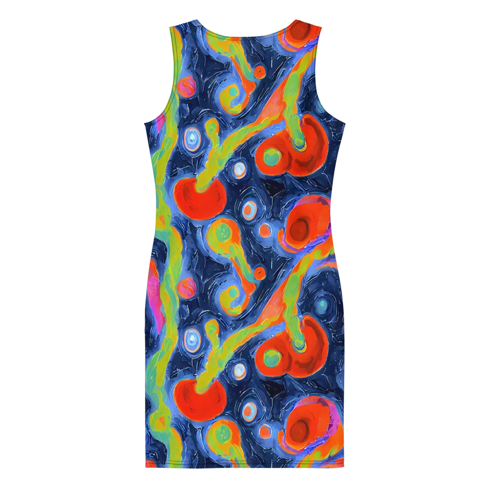 Neon Tidal Pool on Bodycon Dress — Back
