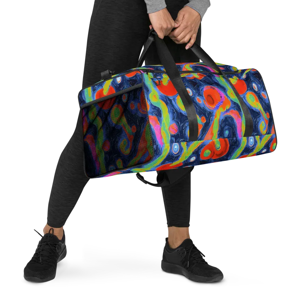 Neon Tidal Pool on Duffle Bag — Right Front