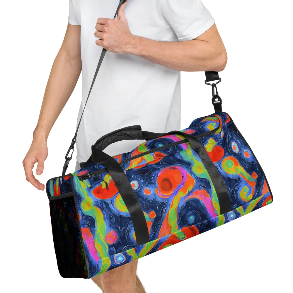 Neon Tidal Pool on Duffle Bag — Right Front