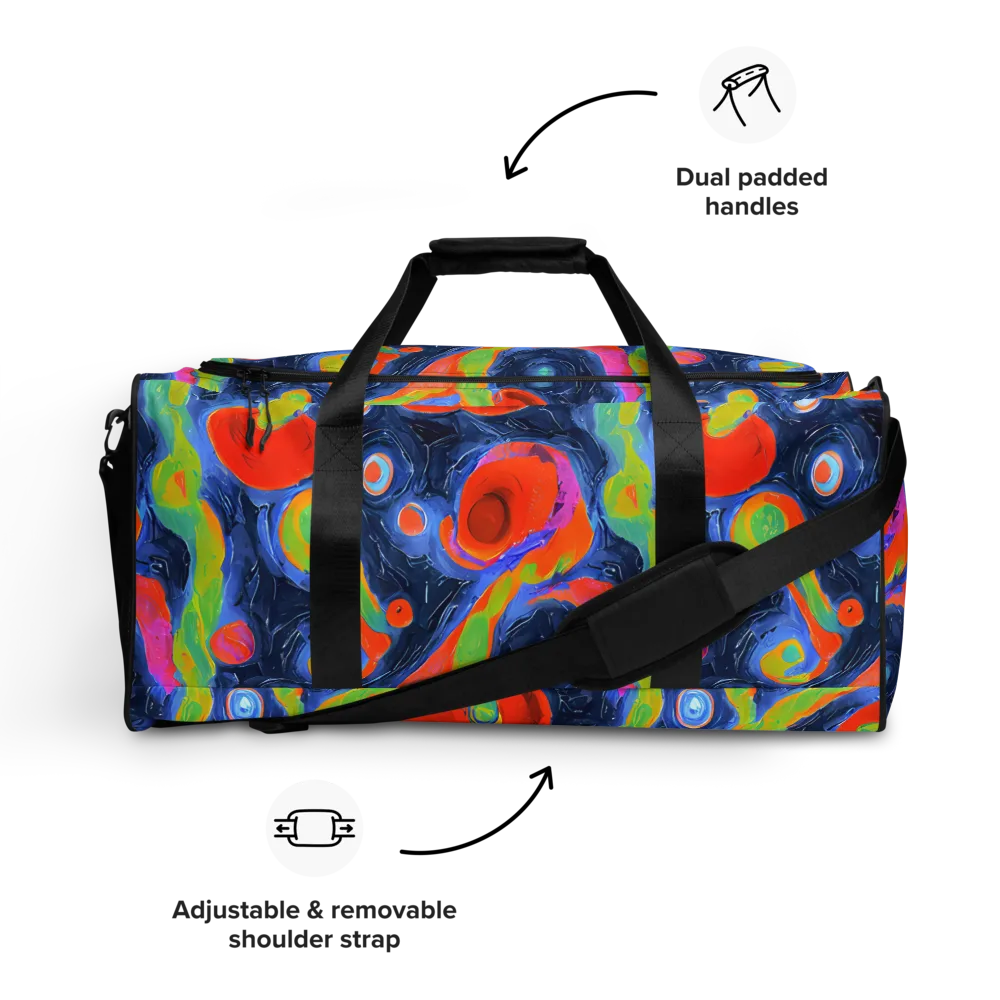 Neon Tidal Pool on Duffle Bag — Front