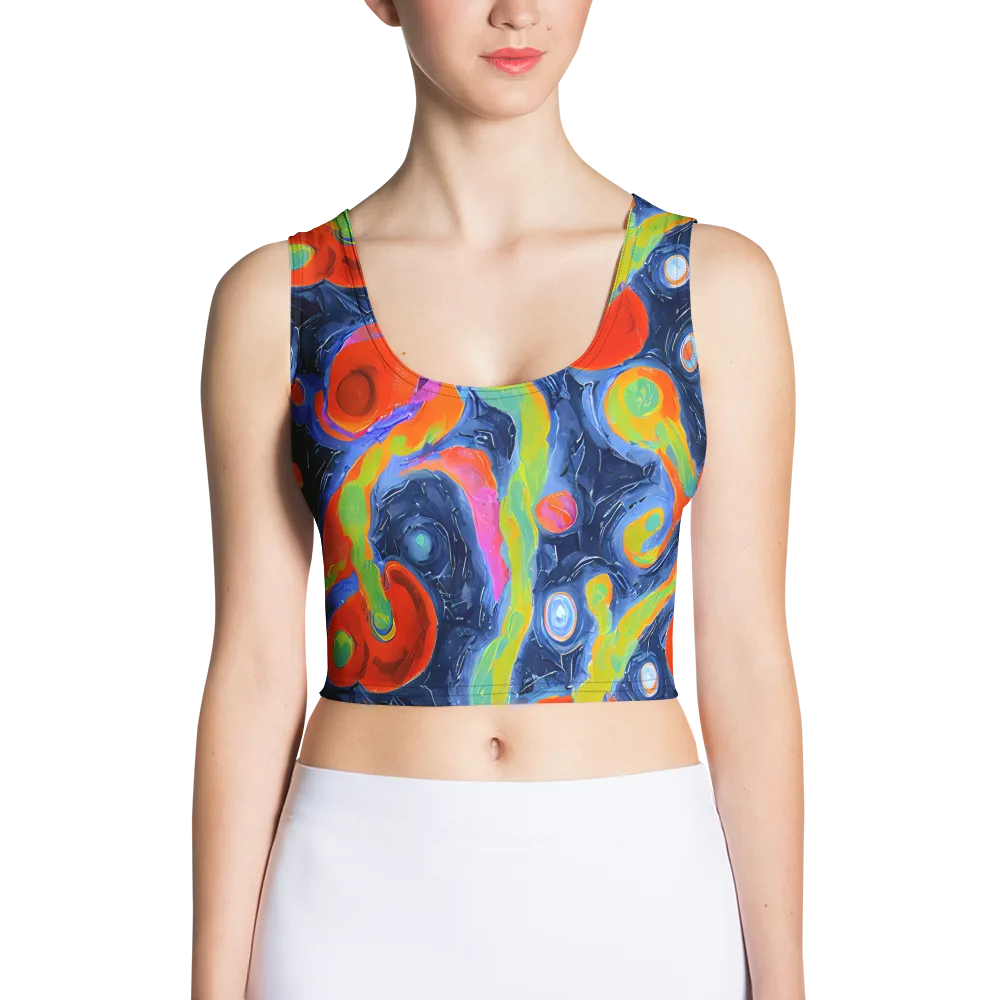 Neon Tidal Pool on Crop Top — Front