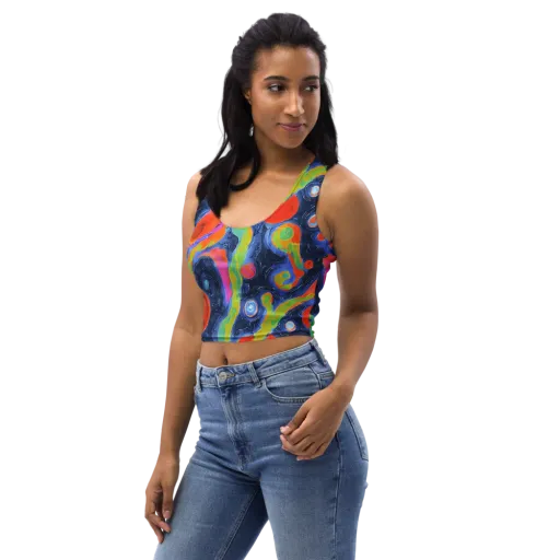 Neon Tidal Pool on a Crop Top