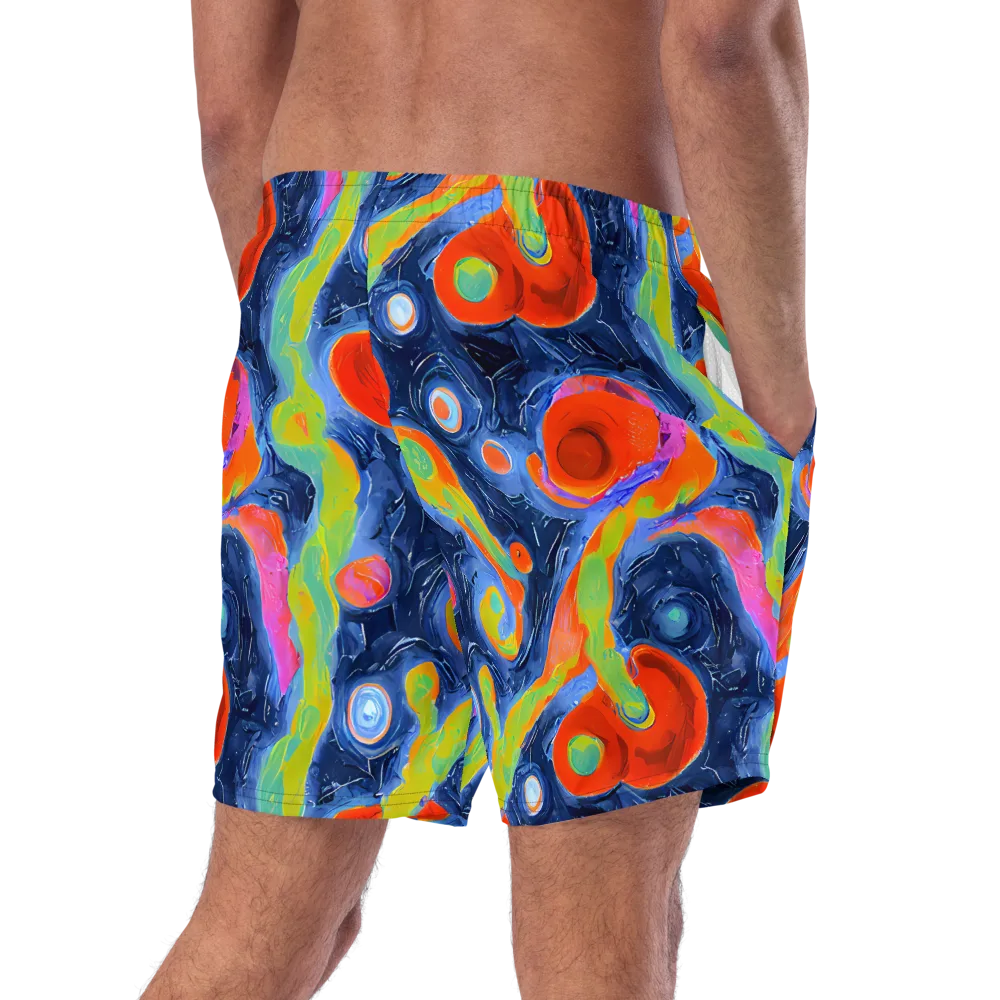 Neon Tidal Pool on Swim Trunks — Right Back