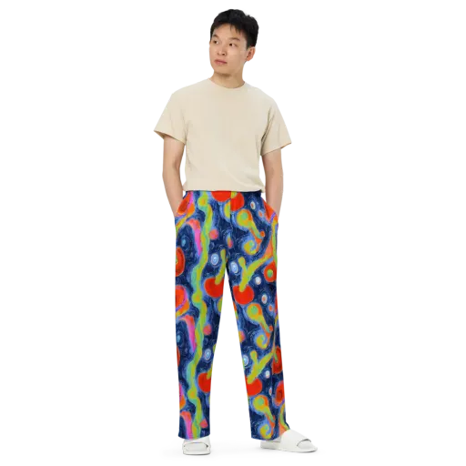 Neon Tidal Pool on a Wide-Leg Pants