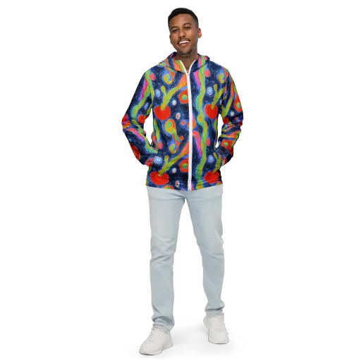 Neon Tidal Pool on a Men's Windbreaker
