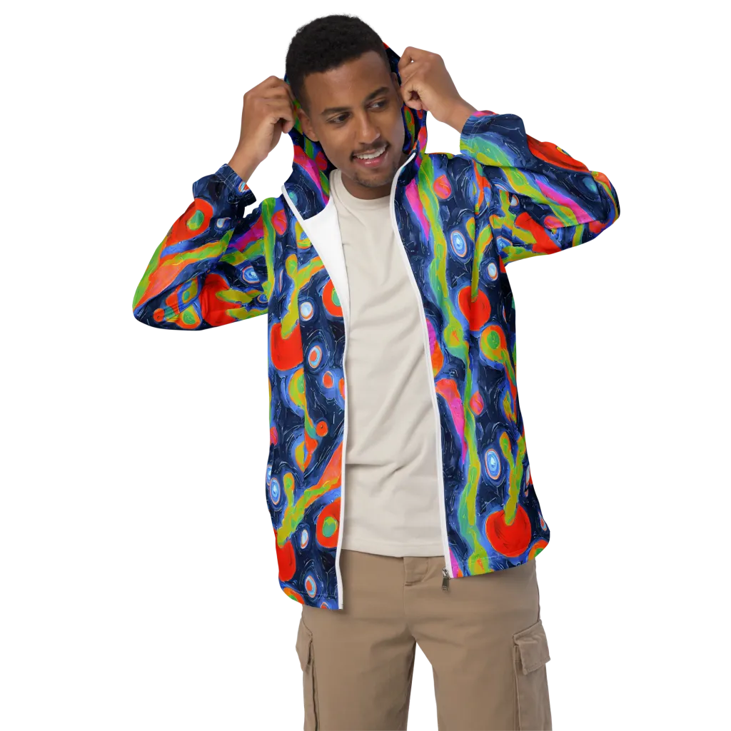 Neon Tidal Pool on Men's Windbreaker — Front