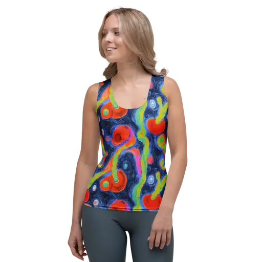 Neon Tidal Pool on a Women's Tank Top