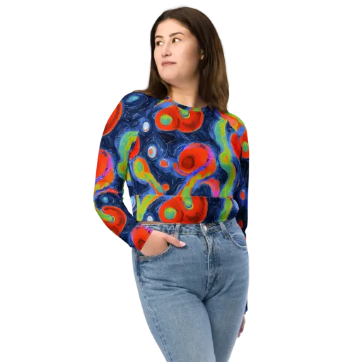 Neon Tidal Pool on a Long Sleeve Crop Top