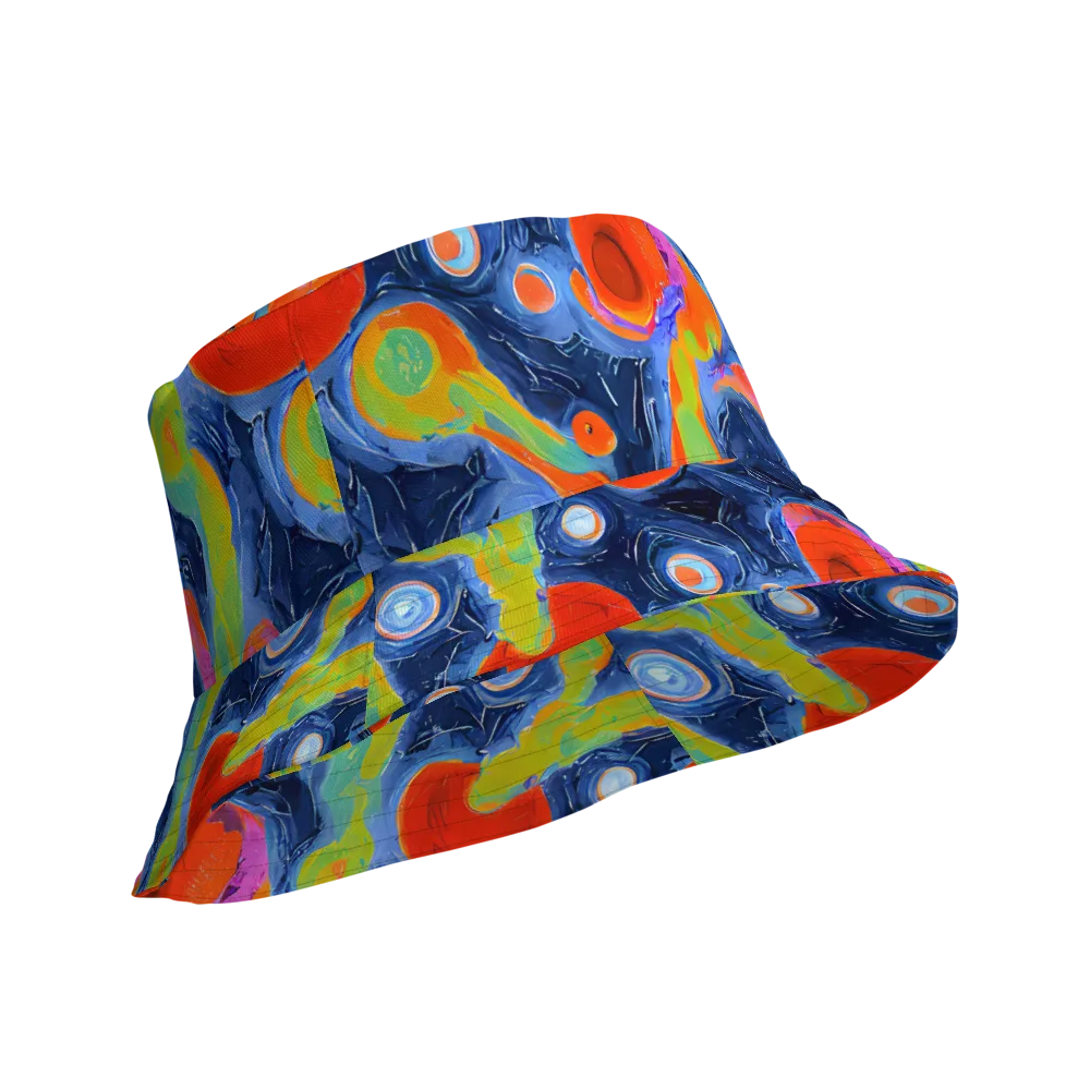 Neon Tidal Pool on Reversible Bucket Hat — Product details Outside