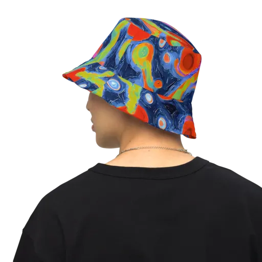 Neon Tidal Pool on a Reversible Bucket Hat