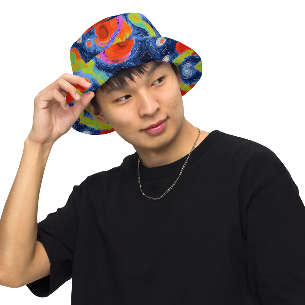 Neon Tidal Pool on Reversible Bucket Hat — Front Inside
