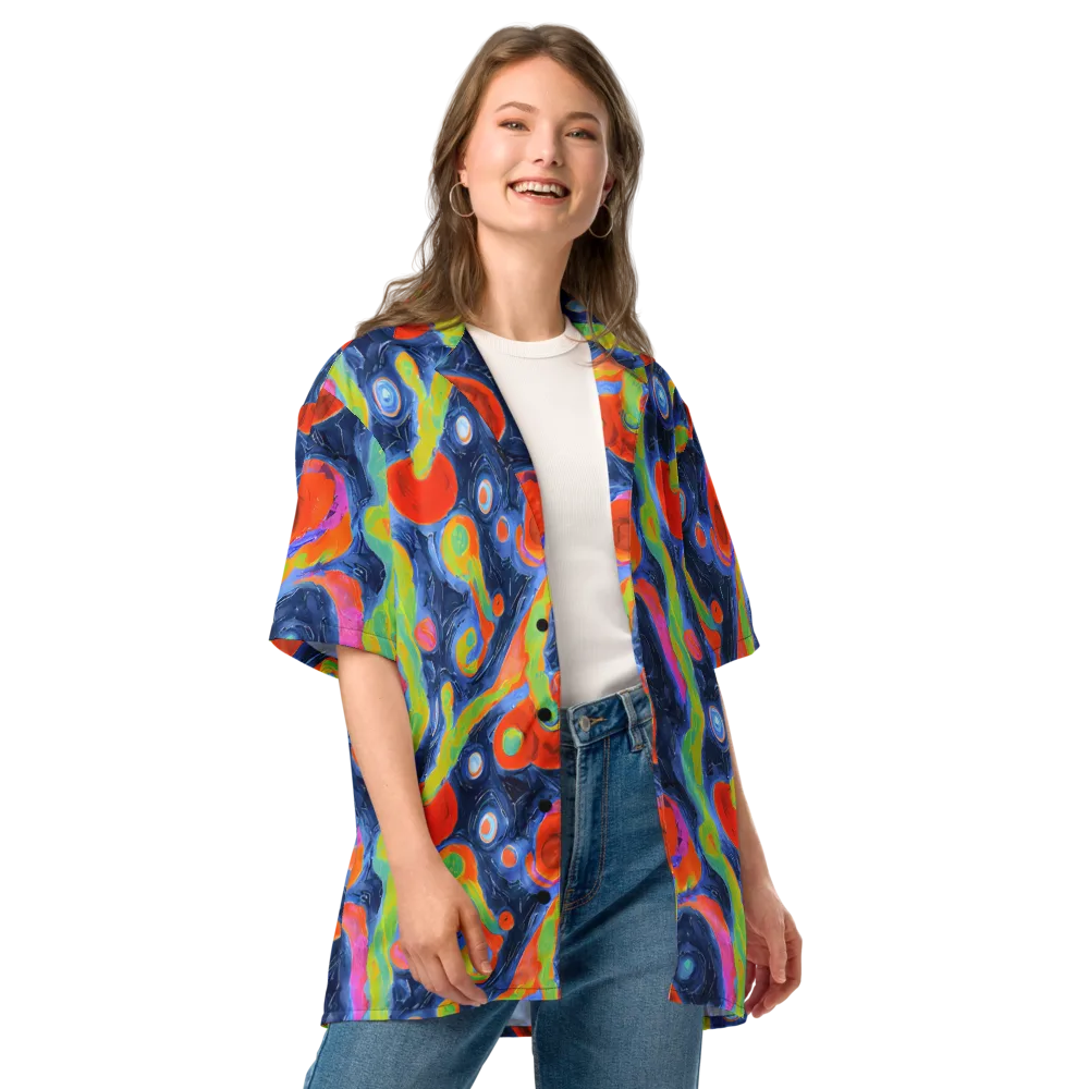 Neon Tidal Pool on Button Shirt — Front
