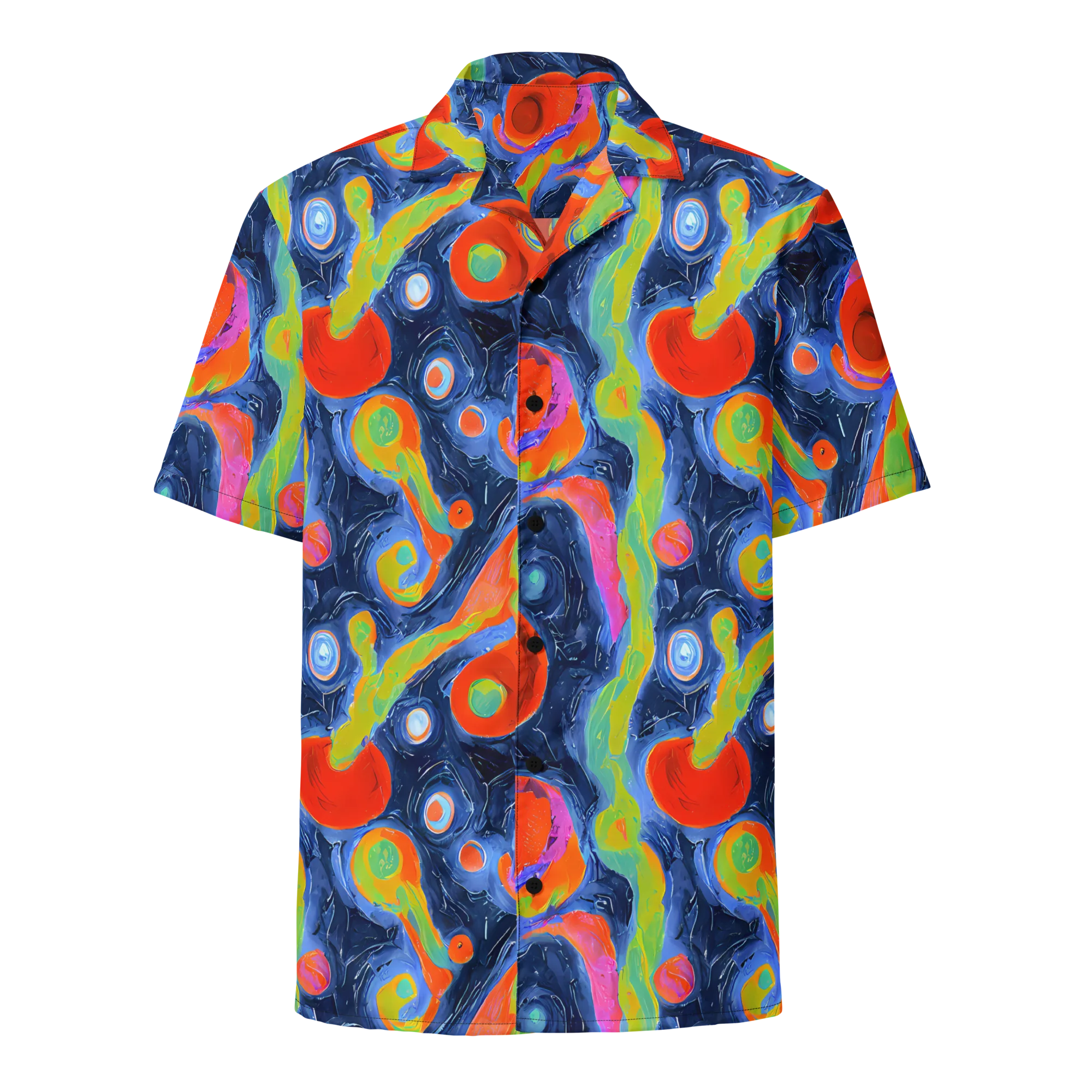 Neon Tidal Pool on Button Shirt — Front