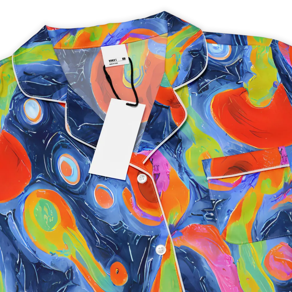 Neon Tidal Pool on Women's Short Sleeve Pajama Top — Product details