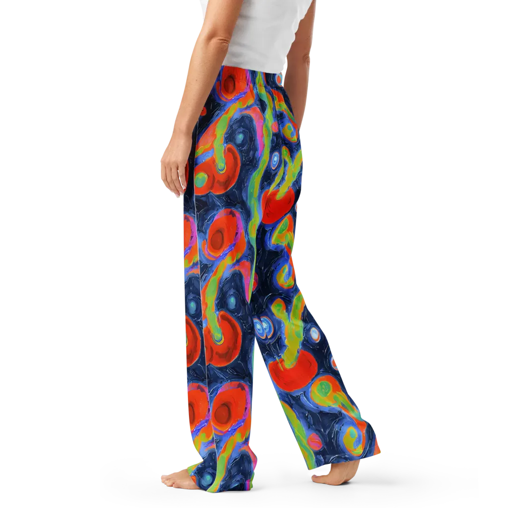 Neon Tidal Pool on Women's Pajama Pants — Left