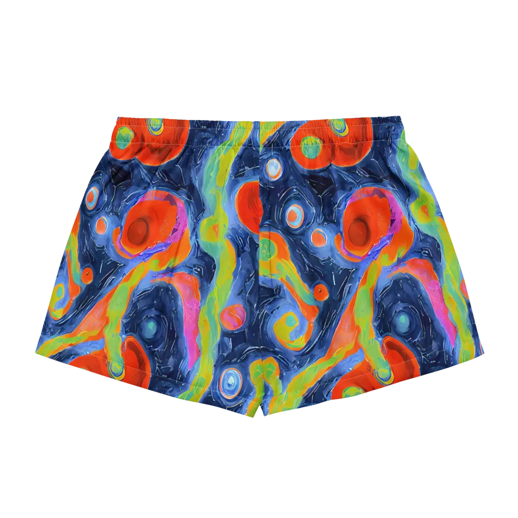 Neon Tidal Pool on Women's Pajama Shorts — Back