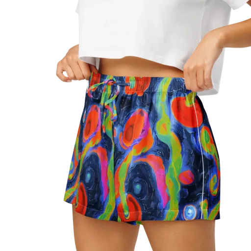 Neon Tidal Pool on a Women's Pajama Shorts