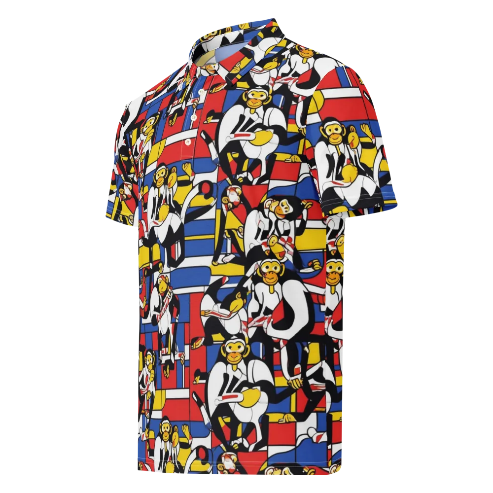Mambo Menagerie on Men's Slim Fit Polo Shirt — Left Front