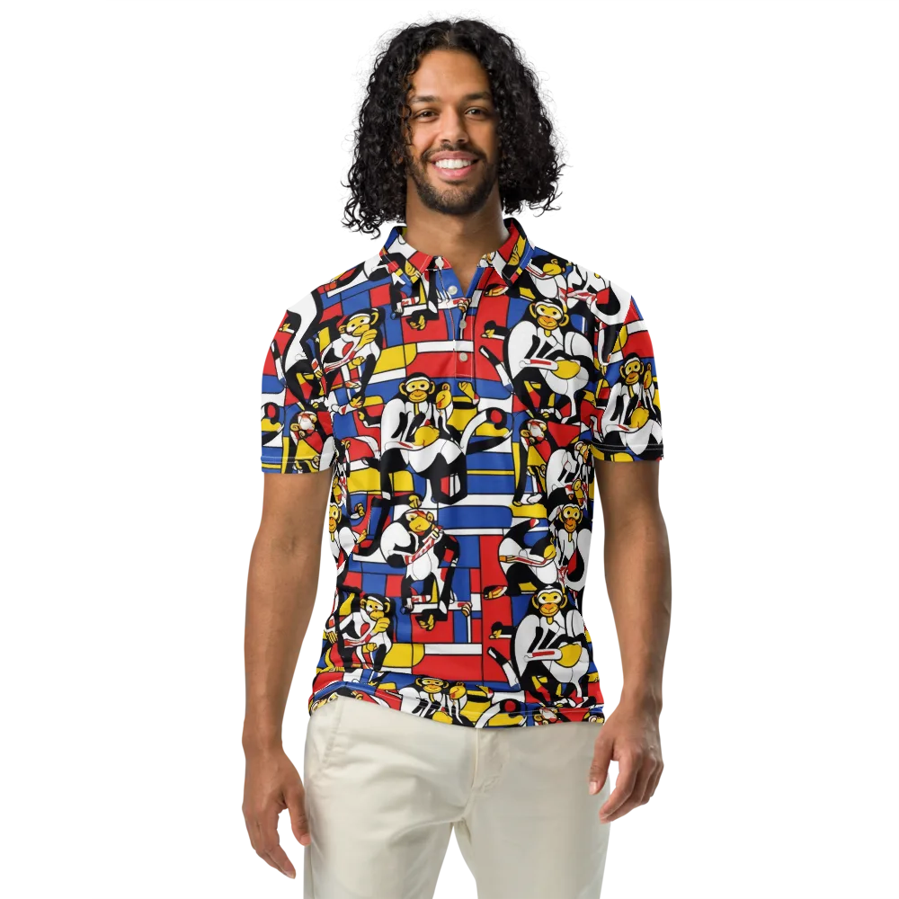 Mambo Menagerie on Men's Slim Fit Polo Shirt — Front