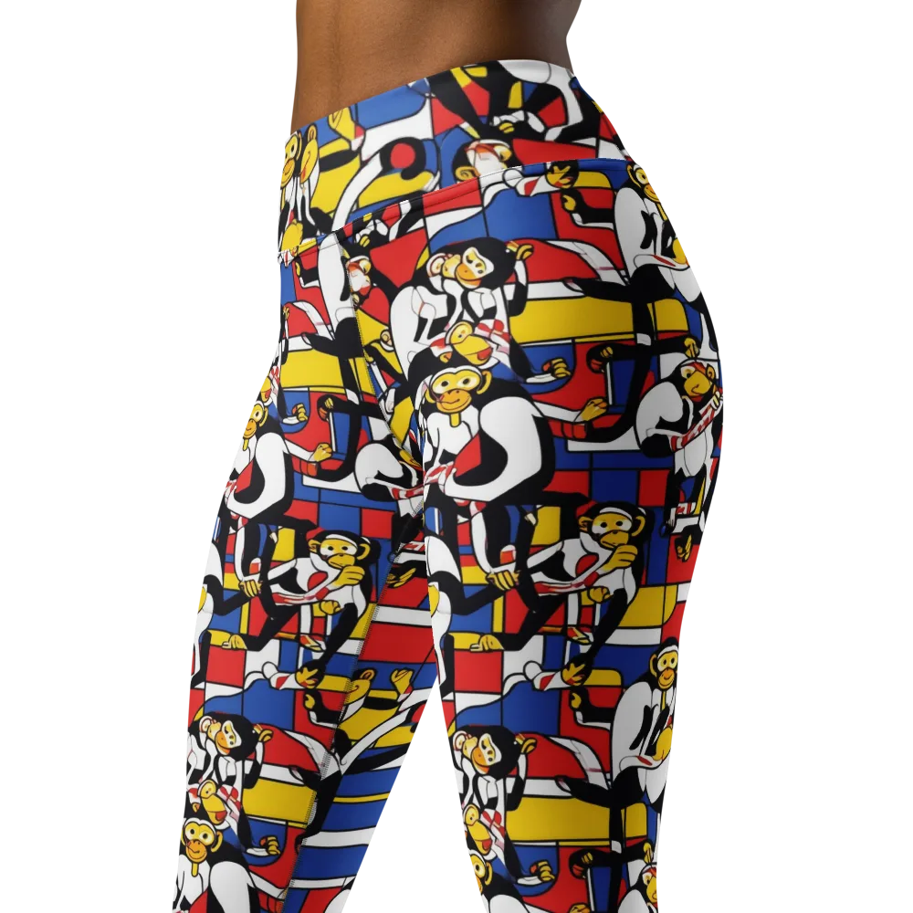 Mambo Menagerie on Yoga Leggings — Left Front