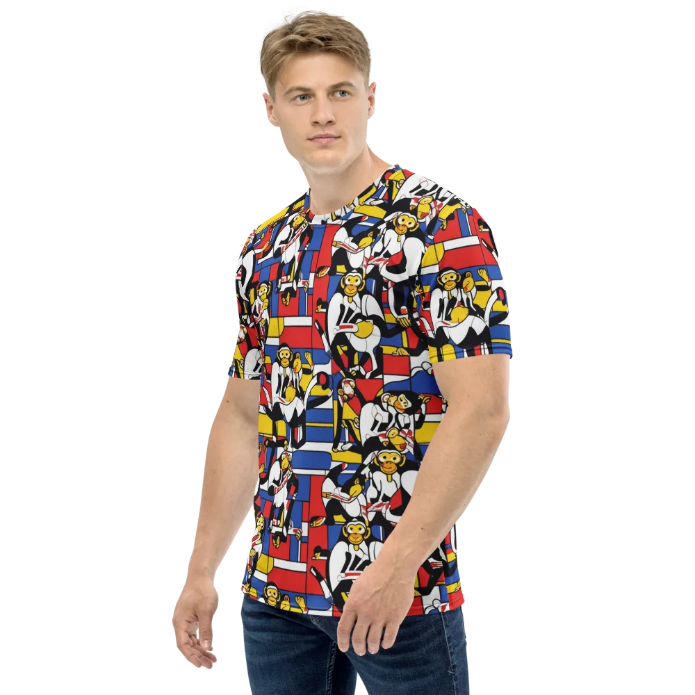 Mambo Menagerie on Men's Crew Neck T-Shirt — Left