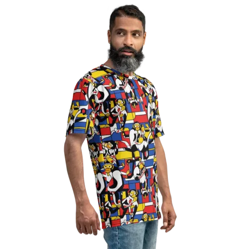 Mambo Menagerie on a Men's Crew Neck T-Shirt
