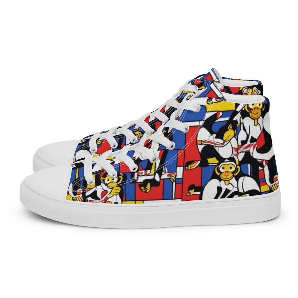Mambo Menagerie on Men's High Top Canvas Shoes — Left