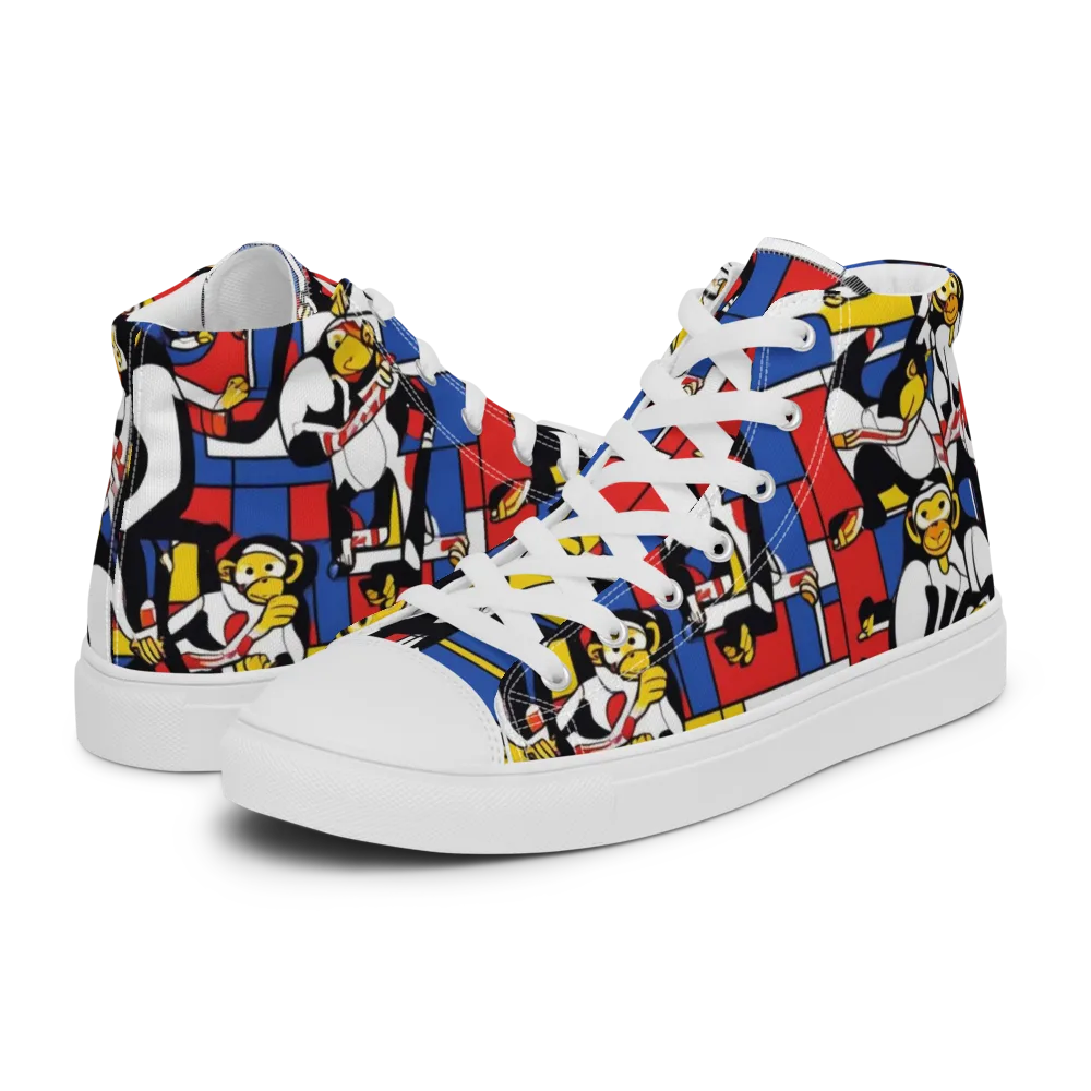 Mambo Menagerie on Men's High Top Canvas Shoes — Left