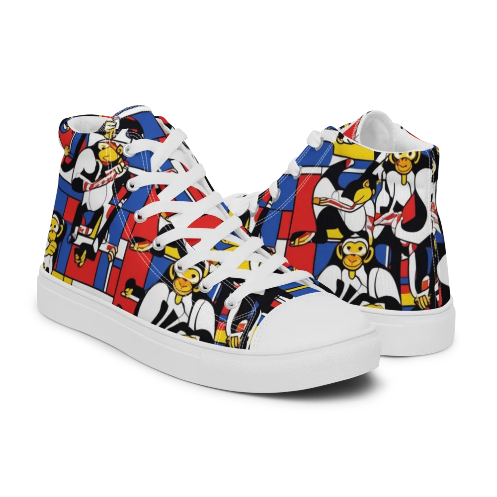 Mambo Menagerie on Men's High Top Canvas Shoes — Right