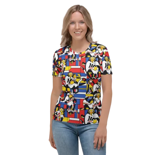 Mambo Menagerie on a Women's Crew Neck T-Shirt
