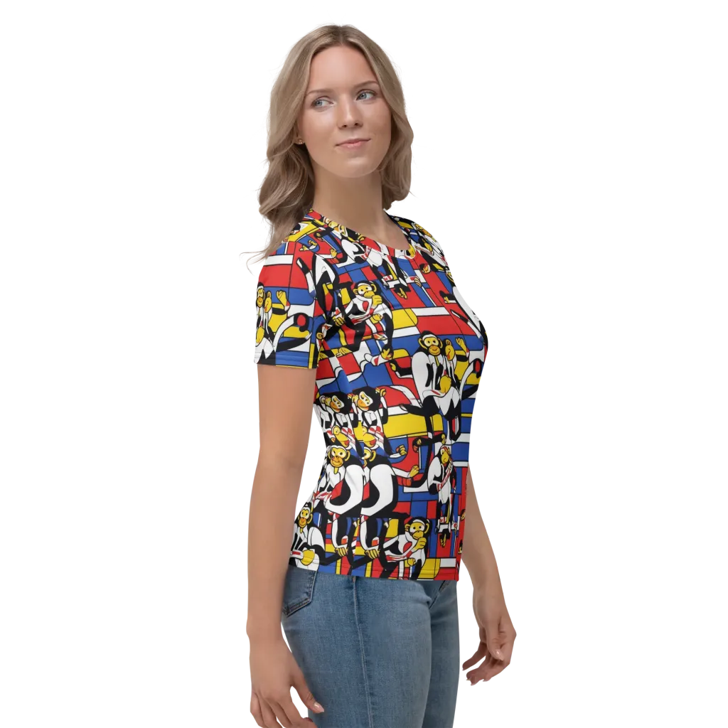 Mambo Menagerie on Women's Crew Neck T-Shirt — Right