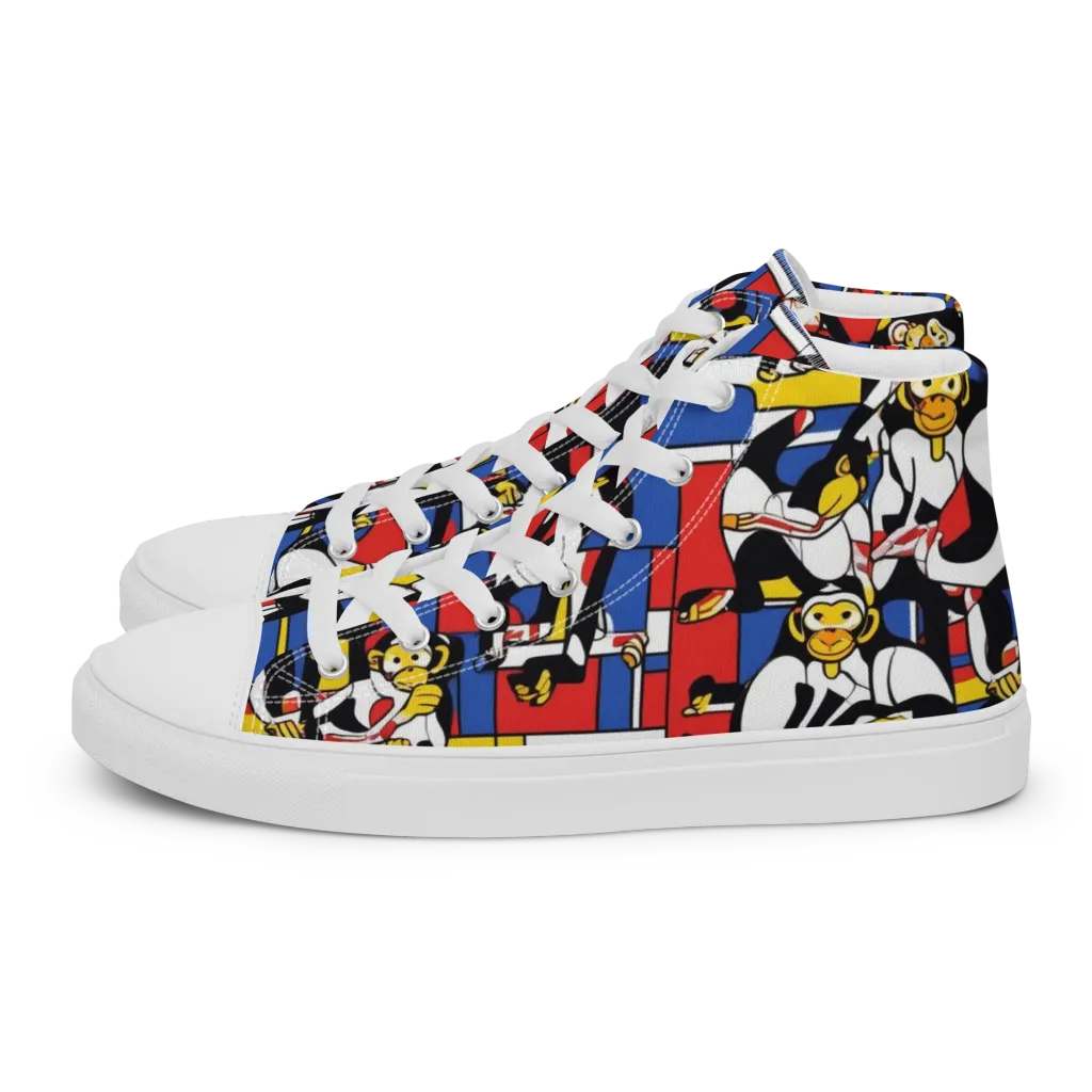Mambo Menagerie on Women's High Top Canvas Shoes — Left
