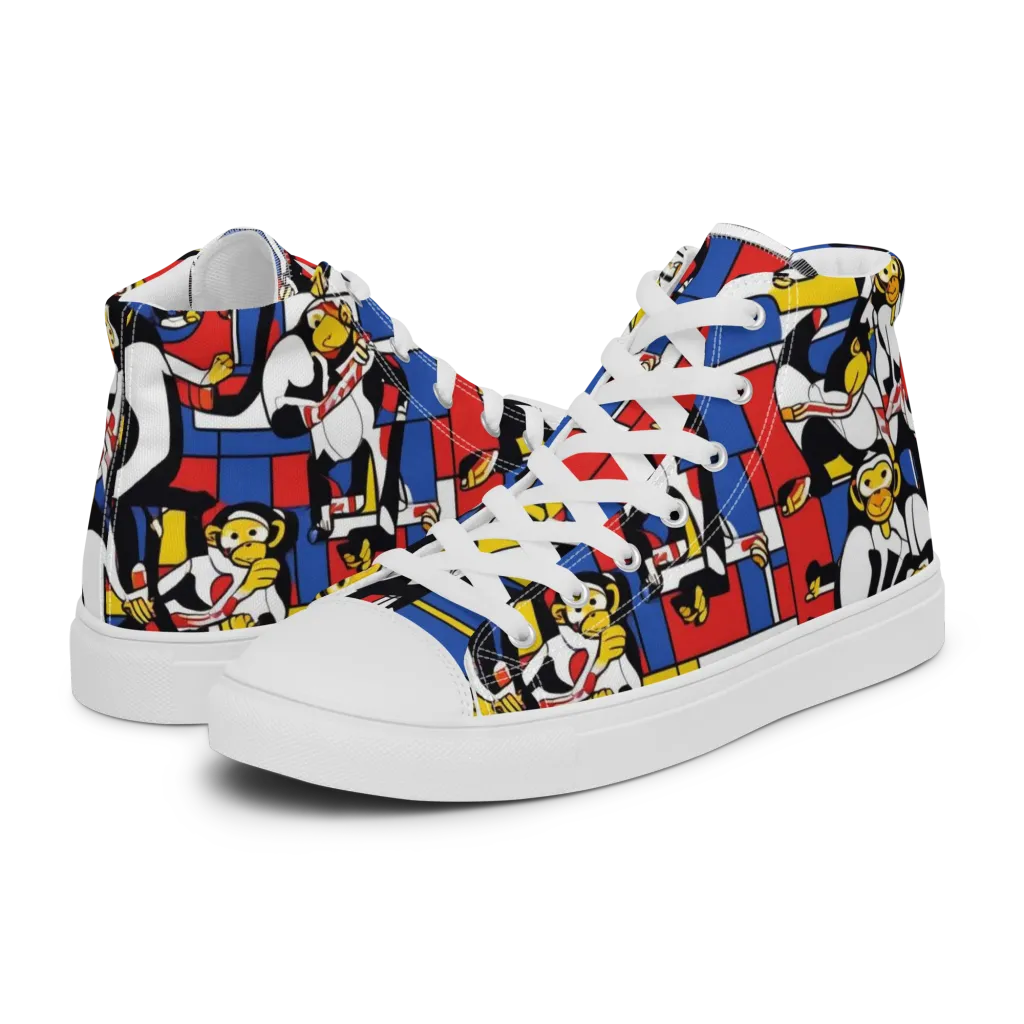 Mambo Menagerie on Women's High Top Canvas Shoes — Left